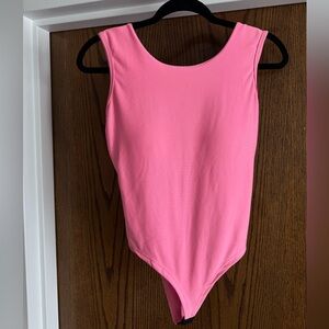 Made in Brazil Neon Pink Bodysuit With Built in Bra